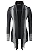 TheLees (NKCD94) Open Front Double Shawl Collar Cardigan Sweaters CHARCOAL US M(Tag size M)