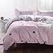 3 Pieces Pink Duvet Cover Set - Ultra Soft and Easy Care Design Bedding Duvet Cover King Size + 2 Pillow Shams- 800 TC Dandelion Girls Comforter Cover with Zipper Closure 4 Corner Ties