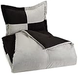 AmazonBasics 2-Piece Two-Tone Microsuede Comforter Set - Twin, Black