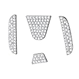 1797 Compatible Steering Wheel Logo Caps Decals Sticker for Honda Accessories Parts Bling Civic Accord Fit CRV HRV Pilot Odyssey Clarity Covers Interior Decoration Trim Women Men Crystal Silver 4 Pack