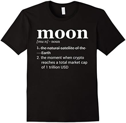 Mens Cryptocurrency Moon Definition T-Shirt - Funny Crypto Tee Large Black