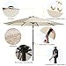 EASELAND Patio Umbrella 9-Feet Outdoor Table Market Umbrella Push Button Tilt and Crank Garden Parasol with Crank Winder, 8 Ribs, Beige