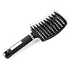 Bargainbuys-Boar-Bristle-Curved-Vent-Brush-and-Detangler-Professional-Styling-Hair-Brush-for-Men-WomenReducing-Hair-Breakage-and-FrizzySuitable-for-All-Hair-TypesUnisex-Black FIXHAIR Natural Boar Bristles Hair Brush for Men,Women,Teenage Girls,Detangling Hairbrush For Extensions,Reduce Breakage…