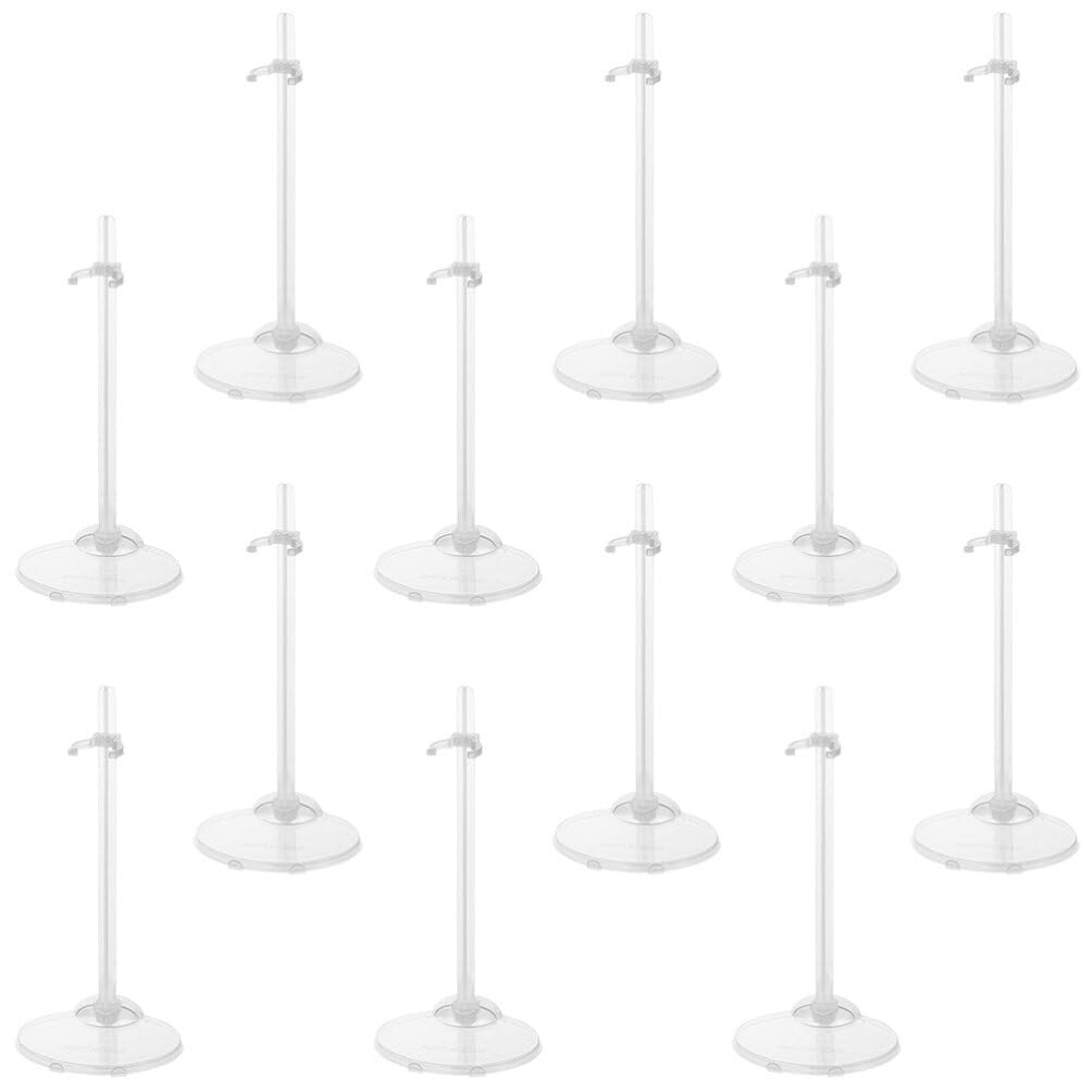 Garneck 15pcs Action Figure Stands Doll Stands Figure Adjustable Doll White Anime Base Display Holder