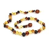 Momma Goose Amber Baby Teething Necklace (Rounded Baroque, Multi)