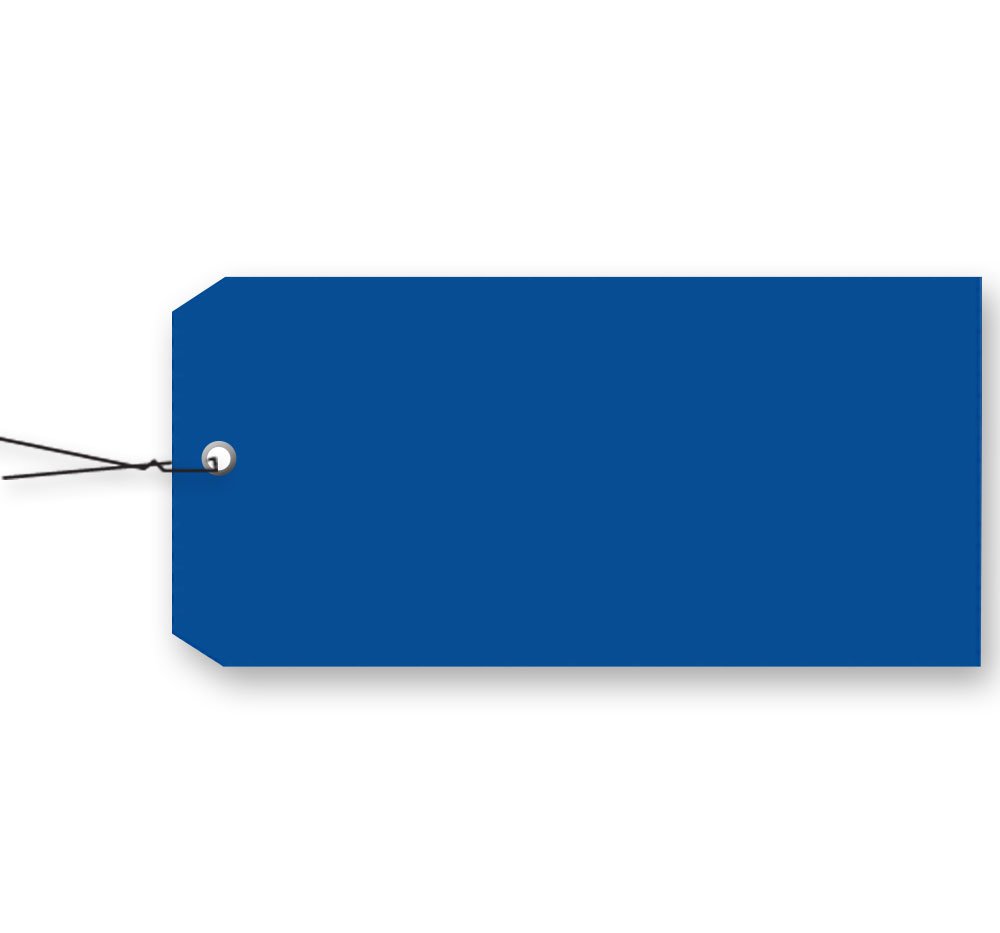 Amazon.com : Blank Vinyl Tags - # 5 Size with Wire (Blue) : Office Products