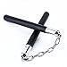 Nunchaku, Rubber Safety Nunchucks Training Martial Arts with Steel Swivel Chain, Black