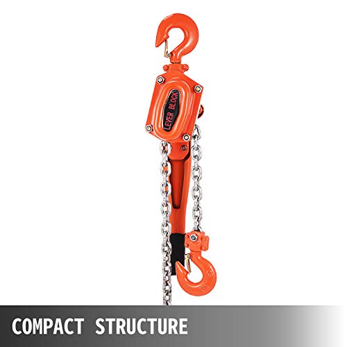 Happybuy Manual Lever Chain Hoist, 1-1/2 Ton 3300 lbs Capacity 20 FT Come Along, G80 Galvanized Steel with Weston Double-Pawl Brake,Auto Chain Leading & 360° Rotation Hook, for Garage Factory Dock - Image 3