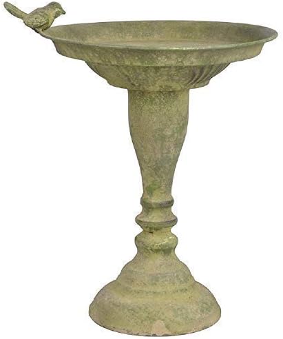 Linoows G2857: Antique Bird,Nostalgia Bird Bath in Weathered Metal Look