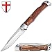 Grand Way Folding Knife - Folding Pocket Knife - EDC Outdoor Large Fold Knives Classic Clip-Point Stainless Steel Blade Wooden Handle - Best Strong Pocket Knife Urban Hiking S 109