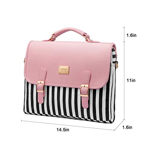 LOVEVOOK Computer Bags for Women, Laptop Bag 14 Inch, Laptop Case with Trolley Sleeve, Pink Messenger Bag, Super Cute… - Image 2