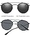 Joopin Double Bridge Black Sunglasses Polarized UV Protection, Thin Metal Rim Dark Sun Glasses, Cool Twin Beams Shades Sensitive Eyes