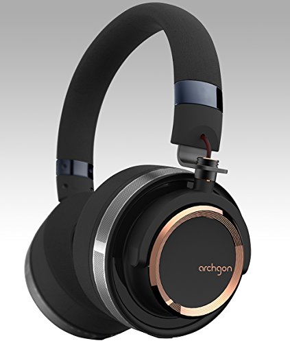 Archgon Delicato Quality Headphones Over Ear High-Resolution Audio Headphones, Gun Metal Gold/Black Wired Professional Headphones with Noise Isolation
