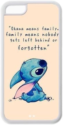 iPhone 5C case - [Lilo & Stitch Ohana Series] case for Apple iPhone 5C case rubber TPU cover case (Black/white)