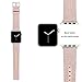 Secbolt Woven Band Compatible with Apple Watch Band 38mm 40mm iWatch Series 5 4 3 2 1, Canvas Fabric Strap with Genuine Leather Women Men(Beige, 38/40mm)