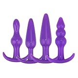 Gydoy 4pcs/set soft anal plug kit butt plug set with safe base for beginners