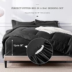 Newspin Full Bed in a Bag - 7 Pieces Black