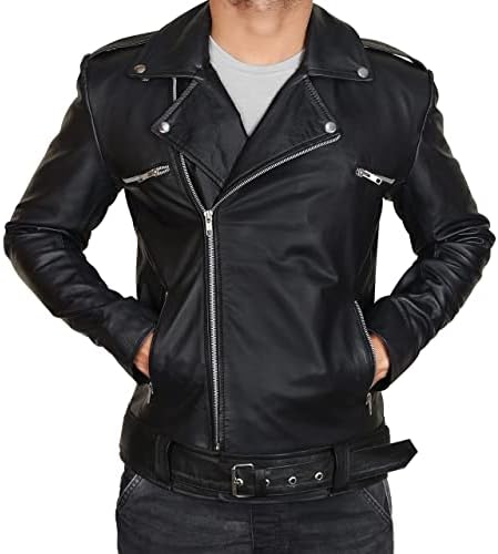 Negan Leather Jacket men - Brando Leather Jacket - The Walking