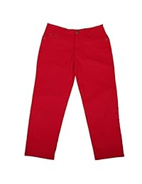 HDE pantalones capri de mezclilla con corte holgado, ajustados y elásticos, para dama