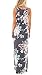 ZRMY Women's Floral Print Sleeveless Tunic Maxi Dress Casual Racerback Beach Long Dress with Pockets (Grey_Flower, XL)