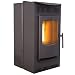 Castle Pellet Stoves Serenity Wood Pellet Stove, Black
