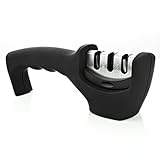 Knife Sharpener KOOPOO Easy Knife Sharpener 3-Stage Professional Knife-Sharpening System | Sharpens Both Steel & Ceramic Knives in All Sizes