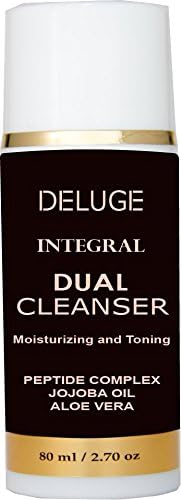 DELUGE - FACE CREAM CLEANSER, MOISTURIZING AND TONING WITH PEPTIDES COMPLEX, AMINO ACIDS, SHEA BUTTER, JOJOBA OIL, 100% ORGANIC OILS. NON-FOAMING MAKEUP REMOVER. ANTI- AGING FACE CLEANSER.