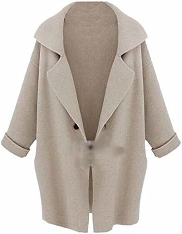 Ming ditian Popular Women's Casual Loose Jacket Knitted Wool Outerwear Solid Coat M white One-Size M WhiteOne Size