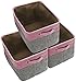 Sorbus Premium Fabric Storage Cubes 15 Inch - Big Sturdy Collapsible Storage Bins with Dual Handles - Foldable Baskets for Organizing - Decorative Cube Storage Bins for Home & Office Use- 3 Pack| Pink