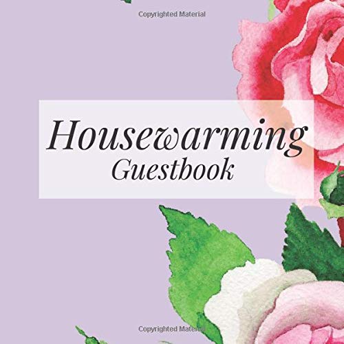 Housewarming Guestbook Lila Floral Roses Floral Flowers Welcome