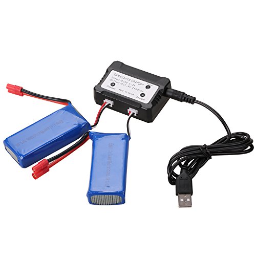 Holy Stone 2-In-1 Battery Charger and 2Pcs 7.4V 2000mAh Rech