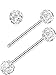 Gejoy 4 Pairs Stainless Steel Nipple Ring Captive Bead Ring Cubic Zirconia Tragus Cartilage Barbell Body Piercing (Steel Color)