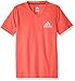 adidas Big Girls' 2-Tone V-neck Climate Tee, Shock Red, Large/14