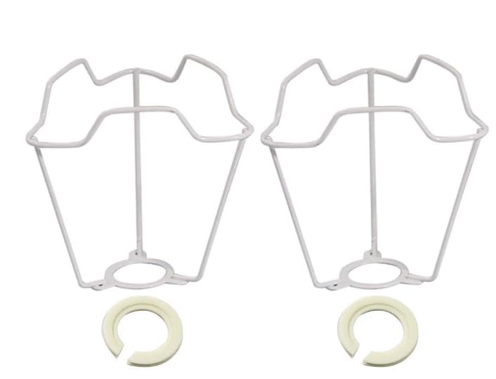 4" Premium Shade Carrier for Lampshade with Duplex Fitting | Continental (ES 41mm) to UK (29mm) Reducing Ring Included | Fits Most Types of Lamp | ES SES BC SBC UK (Pack of 2)