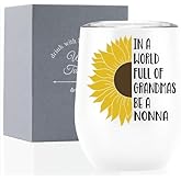 Onebttl Nonna Gift, Sunflower Grandma Gifts, 12oz Stainless Steel Insulated Tumbler for Sunflower Lovers, Perfect for Mother's Day, Birthday