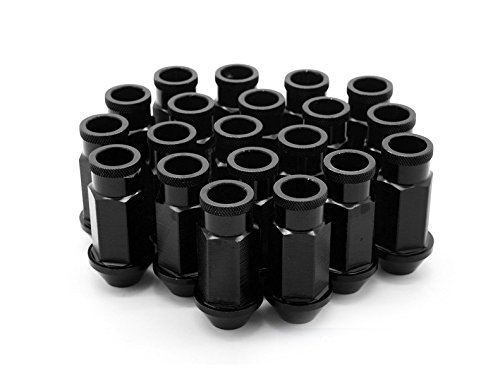 Car Accessories JDM Aluminum racing Nuts Wheel Tuner P 1.25 X M12 D1 SPEC 20PCS BLACK