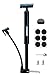 Bike Pump, Kitbest Aluminum Alloy Portable Bike Floor Pump, Mountain, Road, Hybrid & BMX Bike Tire Pump, Floor Bicycle Air Pump Compatible with Presta & Schrader Valve & Sports Ball
