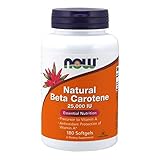 Now Foods Nat Beta Carotene 25000, Soft-gels, 180-Count