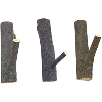 Vintage Real Wood Tree Branch Wall Hook Rustic Decorative Wood Adhesive Hooks 3M Coat Key Holder Bag Hat Hook Holder Wall Hooks for Home Decoration 3PCS (2cm)