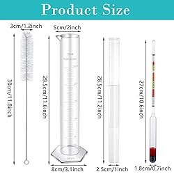 4 Pieces Scale Hydrometer and Test Jar Combo