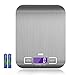 AMIR Digital Kitchen Scale, 5kg, 0.05oz/ 1g Cooking Scale, High Accuracy Food Scale, 6 Units, Back-Lit LCD Display, Tare & Auto Off Function, Stainless Steel & Slim Design Batteries Included (Silver)