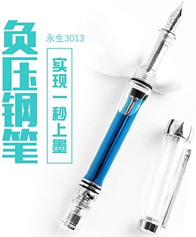 Wing Sung 3013 Paili 013 Vaccum Fountain Pen Resin Transparent EF/F 0.38mm/0.5mm Nib Ink Pen (EF/0.38mm)