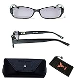 (#FR6109 Blk) Men & Women Casual Style Frame Plastic Sun Reader Reading Glasses And Sunglasses Eyewear for Outdoor + Cleaning Cloth (NOT BI-FOCAL Glasses) (Black, 1.75)