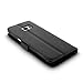 S7 Edge Case, Galaxy S7 Edge Case, Cellularvilla [Diamond Jewel] Embossed Flower Design Premium Pu Leather Wallet Case [Card Slots] Folio Flip Cover for Samsung Galaxy S7 Edge (Black Bling)