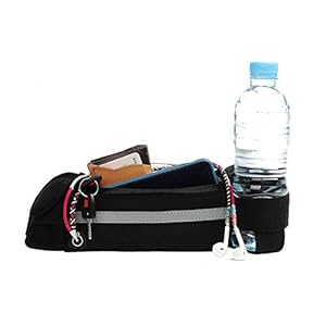 SwapGeo Sportieve heuptas voor dames en heren met verstelbare band, modieus, zwart, voor hardlopen, met flessenhouders…