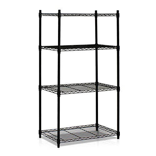 Furinno Wayar Heavy Duty Wire Shelving System, 4-Tier, Black