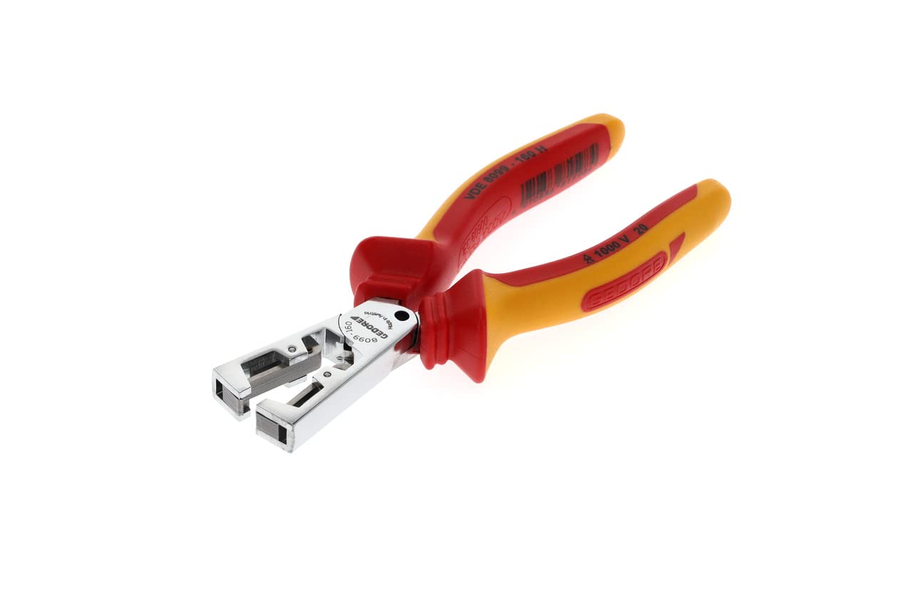GEDORE VDE Stripping pliers, Adjustable for 0.5-5.0 mm² wire, Oil-hardened specially tempered steel, VDE 8099-160 H