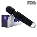 Wand Massager For Women Water Resistant, Rechargeable, Personal Electric Back Massager With Multi Speed Powerful Massager For Body Therapeutic Muscle Aches and Sports Recovery, Black