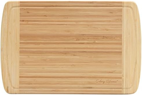 Culinary Refinement Organic Bamboo Cutting Board - Large Chopping Board with Juice Groove to Minimize Mess - Lightweight and Easy to Clean - Naturally Bacteria and Cut-Resistant - Premium Quality
