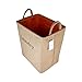 Household Linen Collapsible Small Size Laundry Hamper with Two Handles, Heavy Duty and Durable, Collapsible and Self Standing as Laundry Basket (15.8 x 10.2 x 14 inch) (Linen)